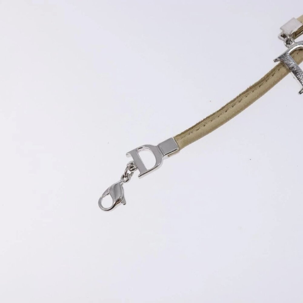 Christian Dior Bracelet Leather Beige Auth am8986 - Picture 3 of 10